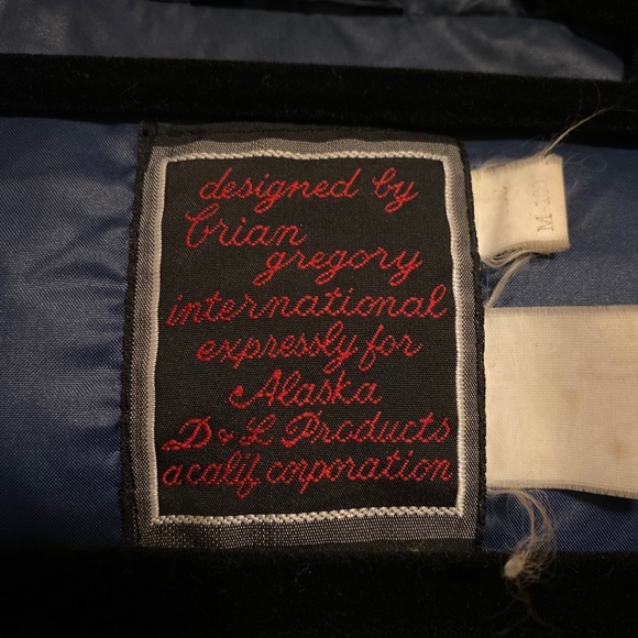 Vintage Brian Gregory Alaska D&L Products Down Zip Jacket Navy Blue Mens M - Picture 3 of 8